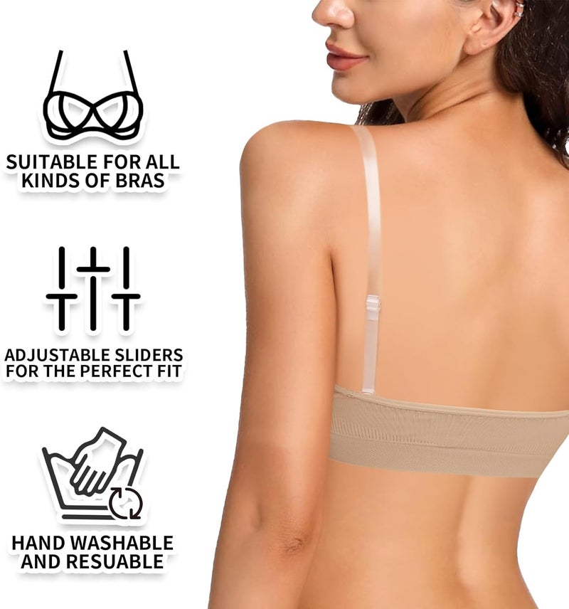 iMucci Clear Bra Straps 5Pairs Adjustable Clear Strap Invisible Bra Straps Non-Slip Shoulder Strap - Image 4